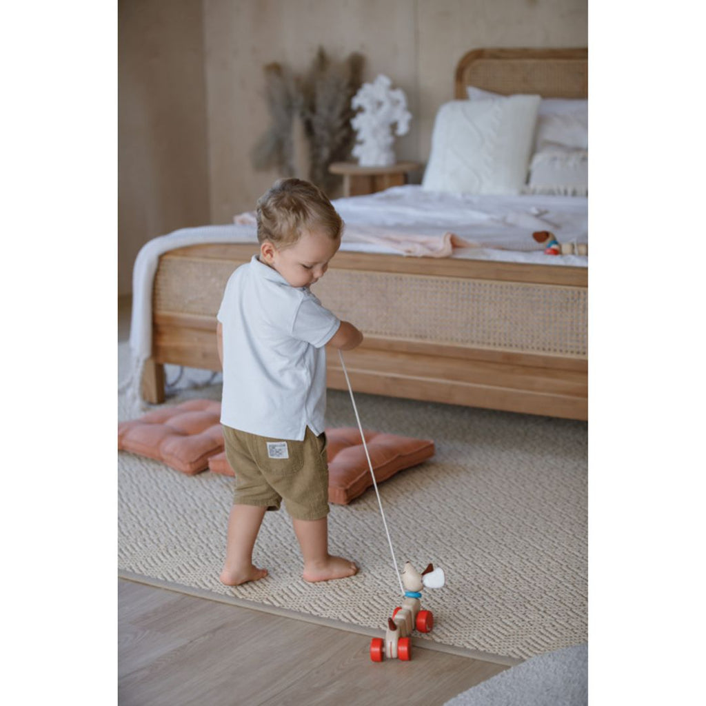 Kid playing PlanToys Happy Puppy