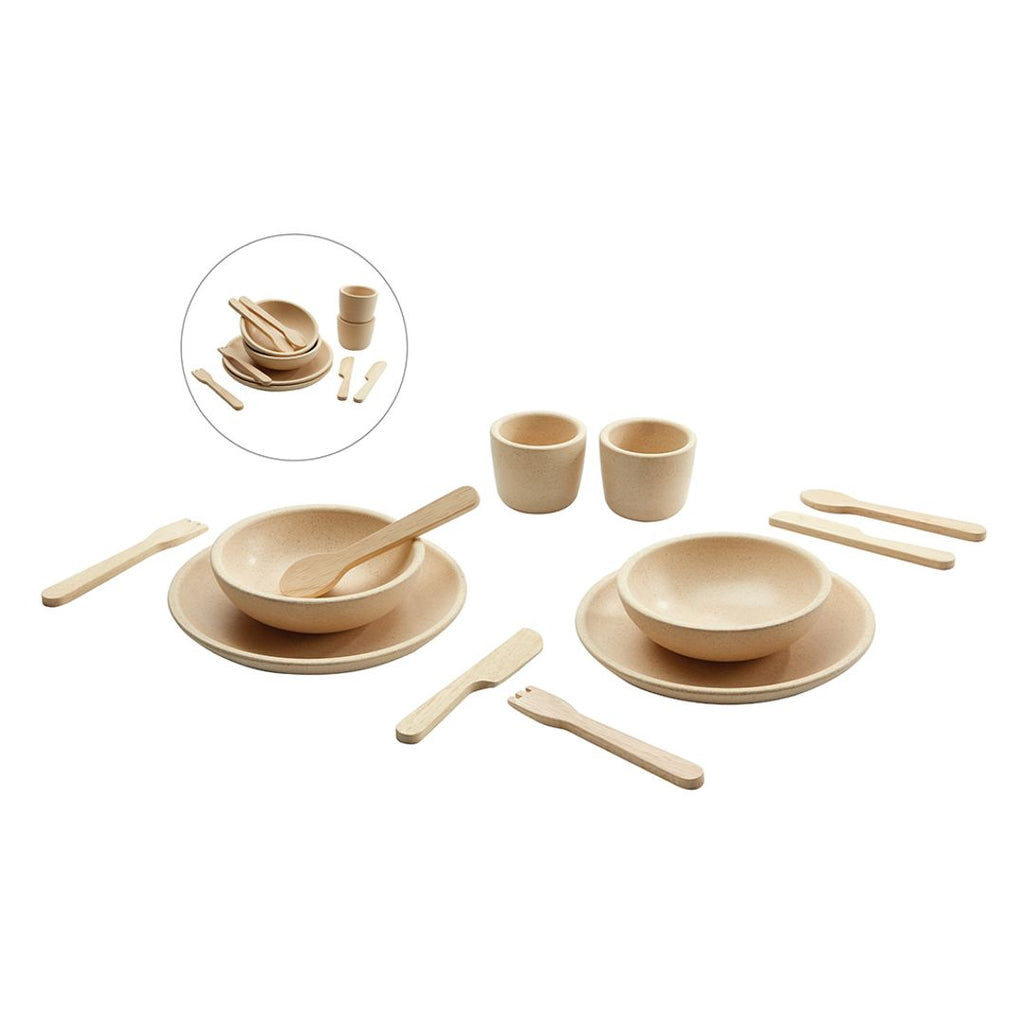 PlanToys natural Tableware Set wooden toy