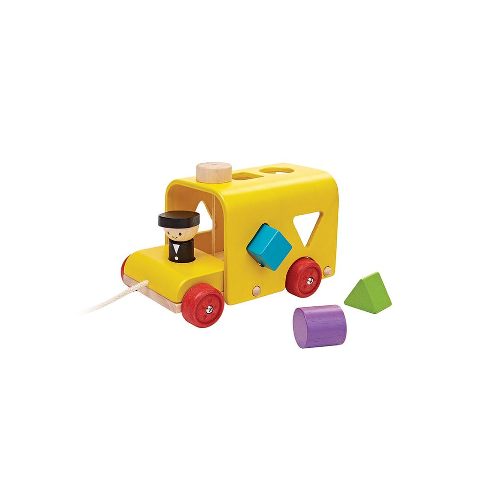 PlanToys yellow Sorting Bus wooden toy