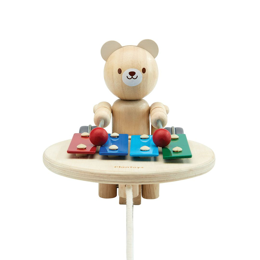 PlanToys Pull Along Musical Bear wooden toy