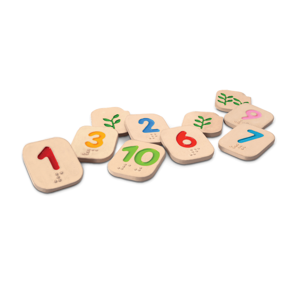 PlanToys Braille Numbers 1-10 wooden toy