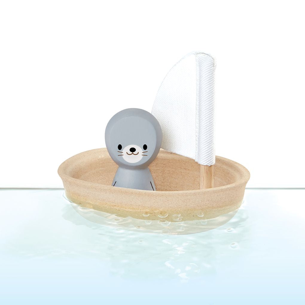 PlanToys Sailing Boat - Seal wooden toy