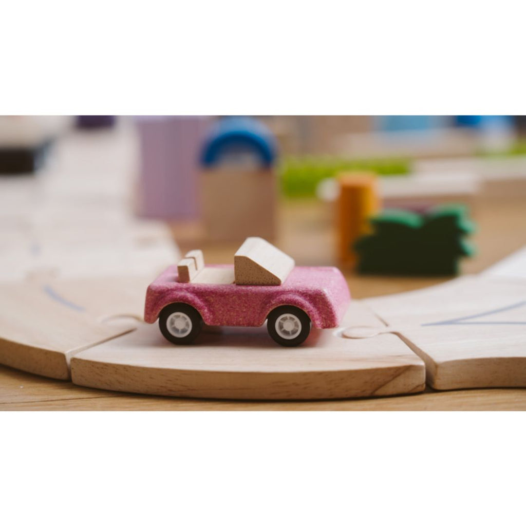 PlanToys Pink Sports Car wooden toy